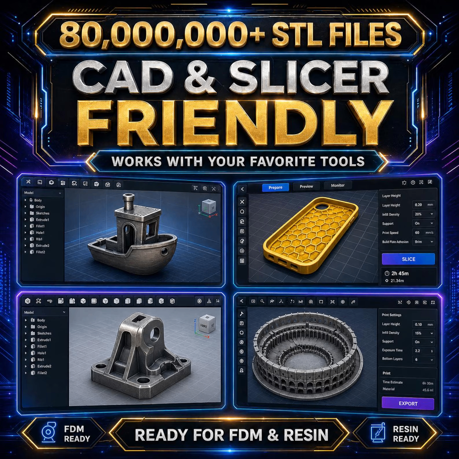 CAD & Slicer Friendly — Ready for FDM & Resin
